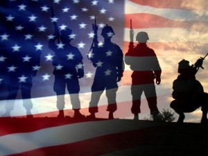 US Flag & Soldiers
